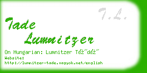 tade lumnitzer business card